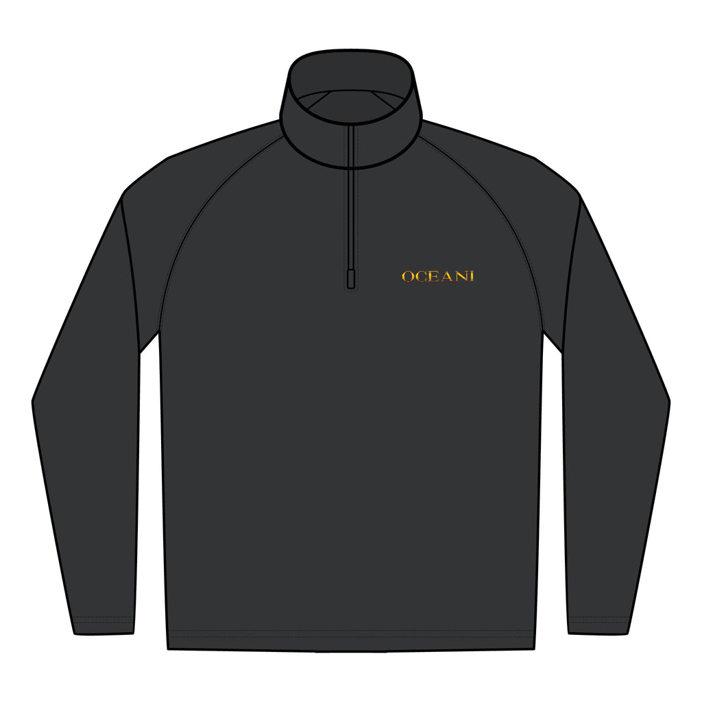 Embroidered ‘OCEAN’ Quarter-Zip Pullover — Men’s Performance Stretch