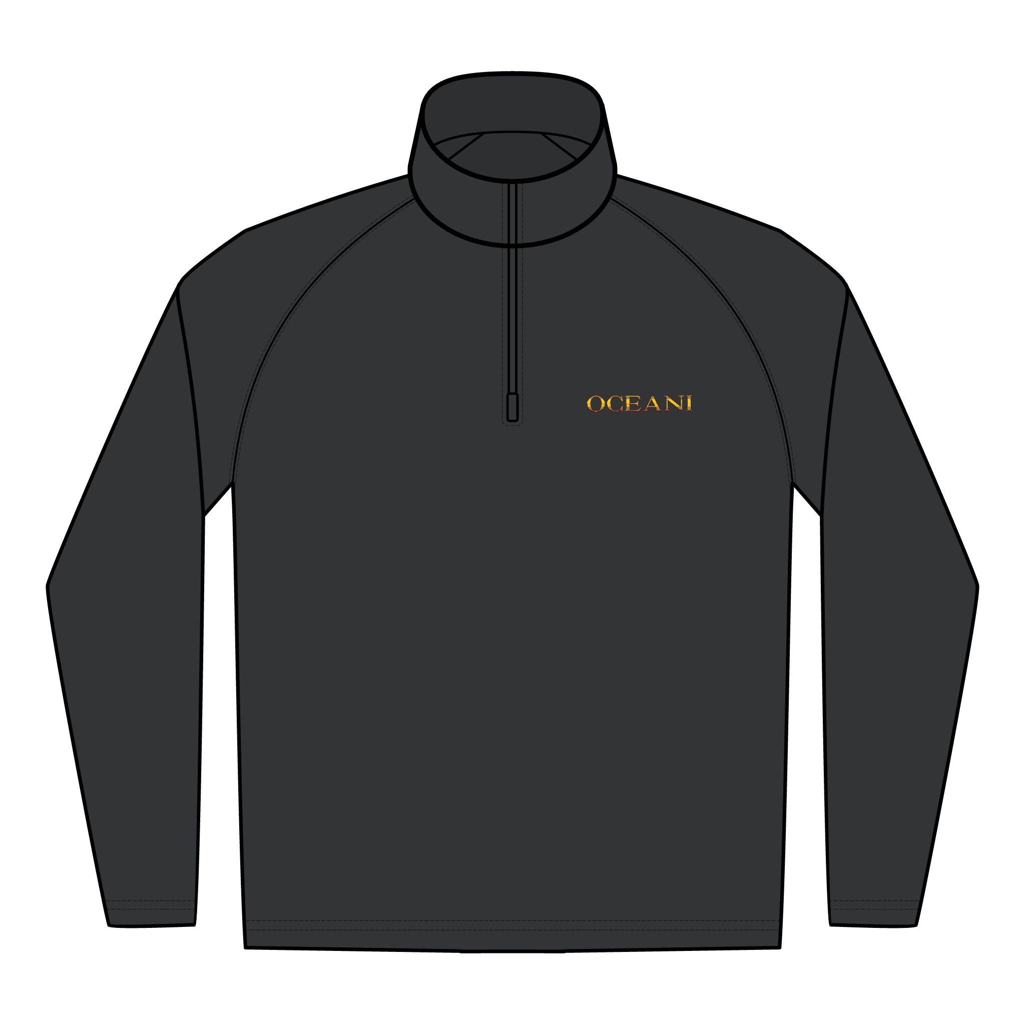 Embroidered ‘OCEAN’ Quarter-Zip Pullover — Men’s Performance Stretch