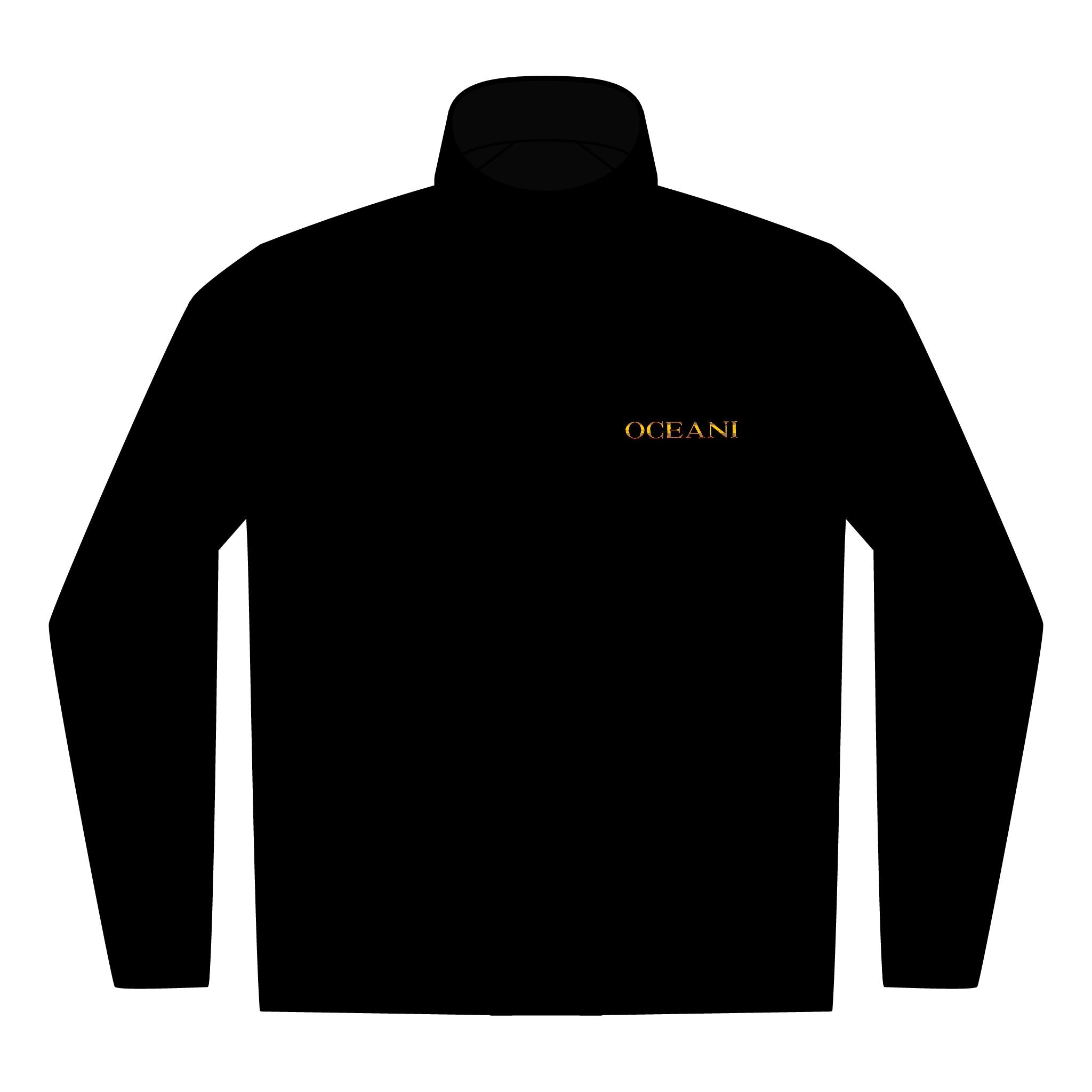 Embroidered ‘OCEAN’ Quarter-Zip Pullover — Men’s Performance Stretch