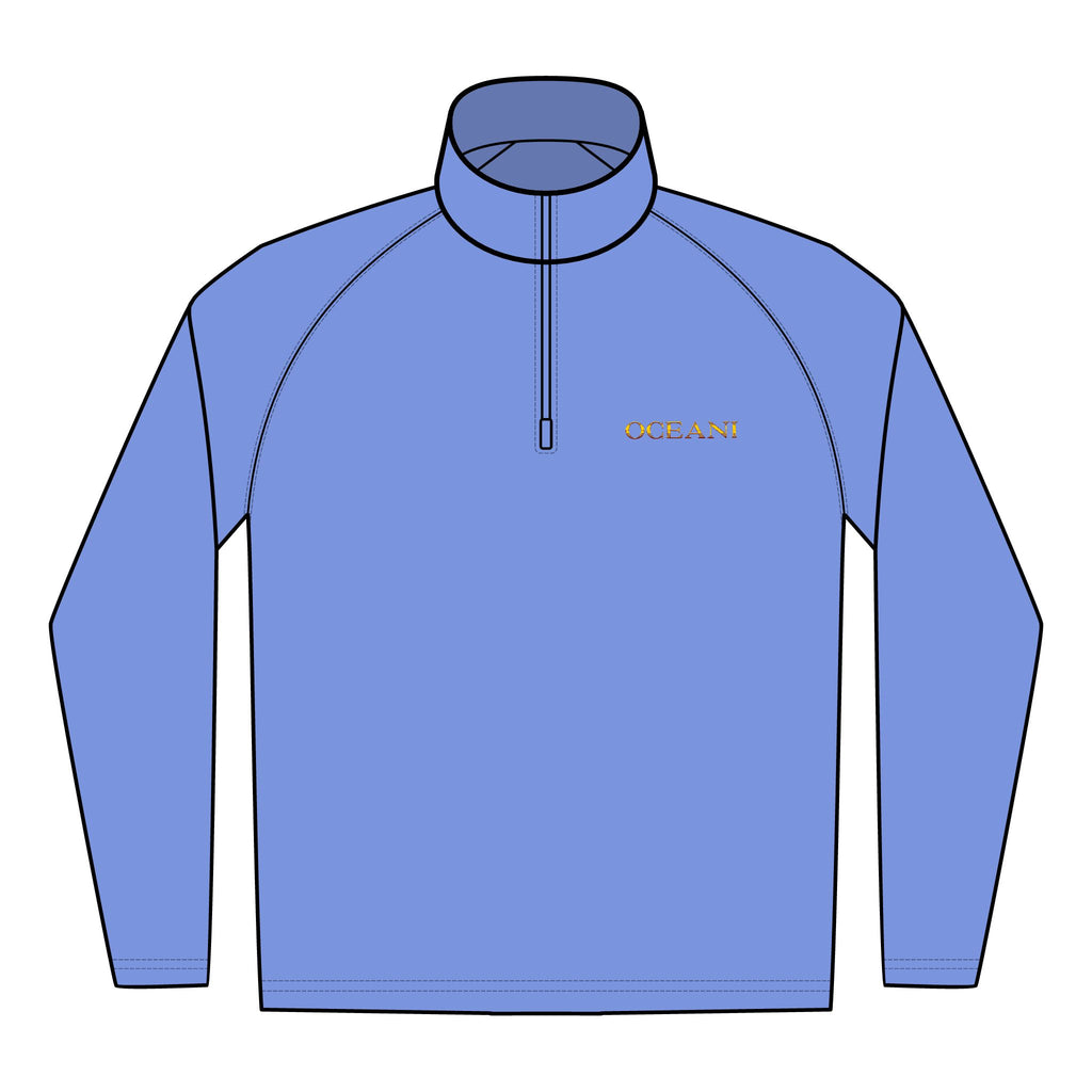 Embroidered ‘OCEAN’ Quarter-Zip Pullover — Men’s Performance Stretch