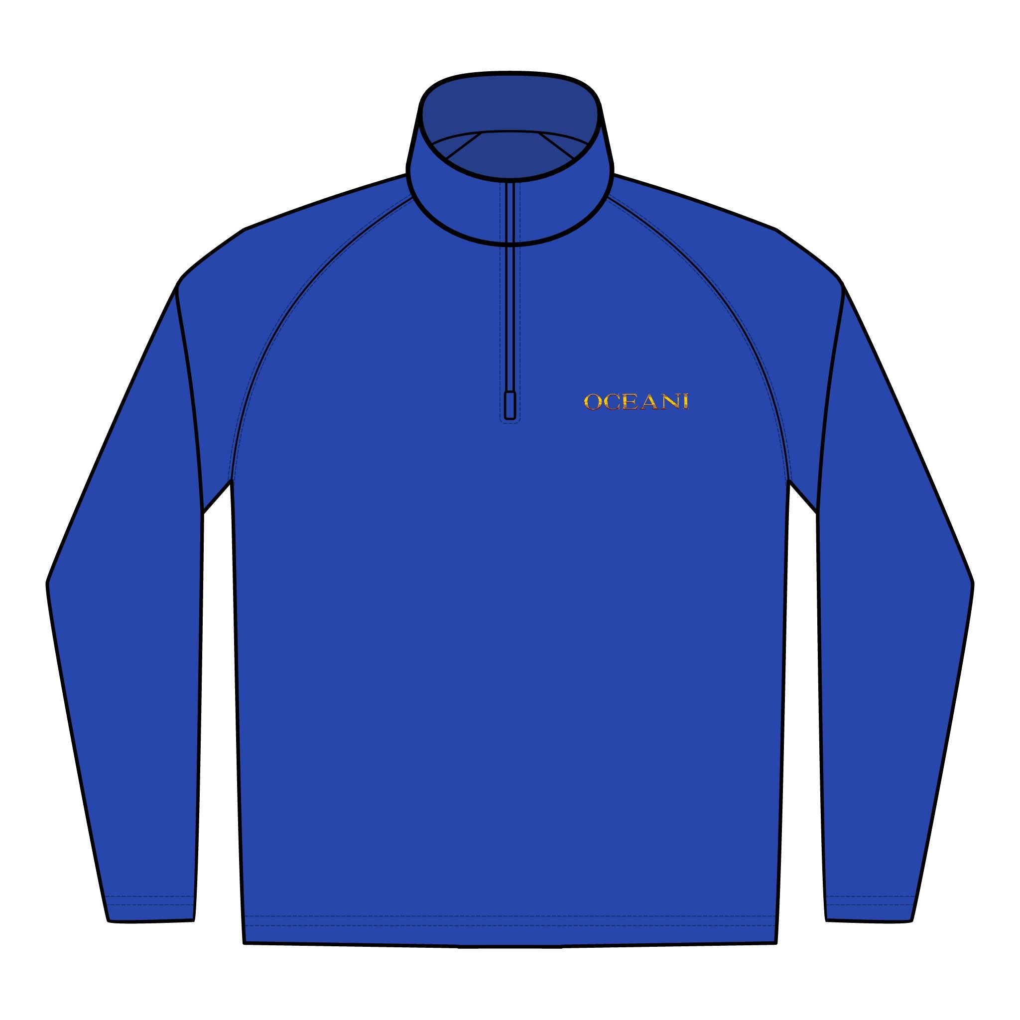 Embroidered ‘OCEAN’ Quarter-Zip Pullover — Men’s Performance Stretch