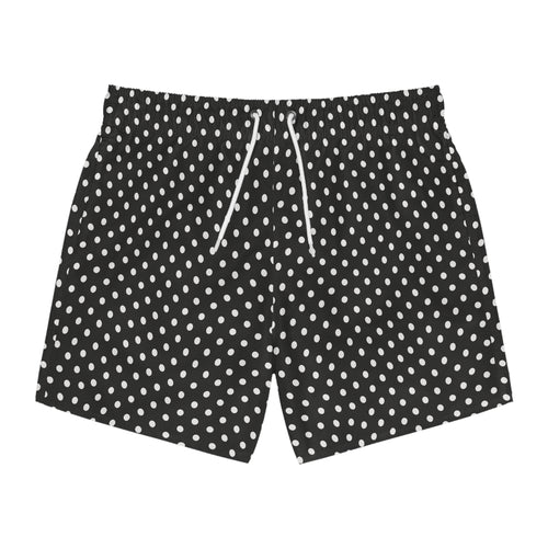 Black Retro Polka Dot Swim Trunks