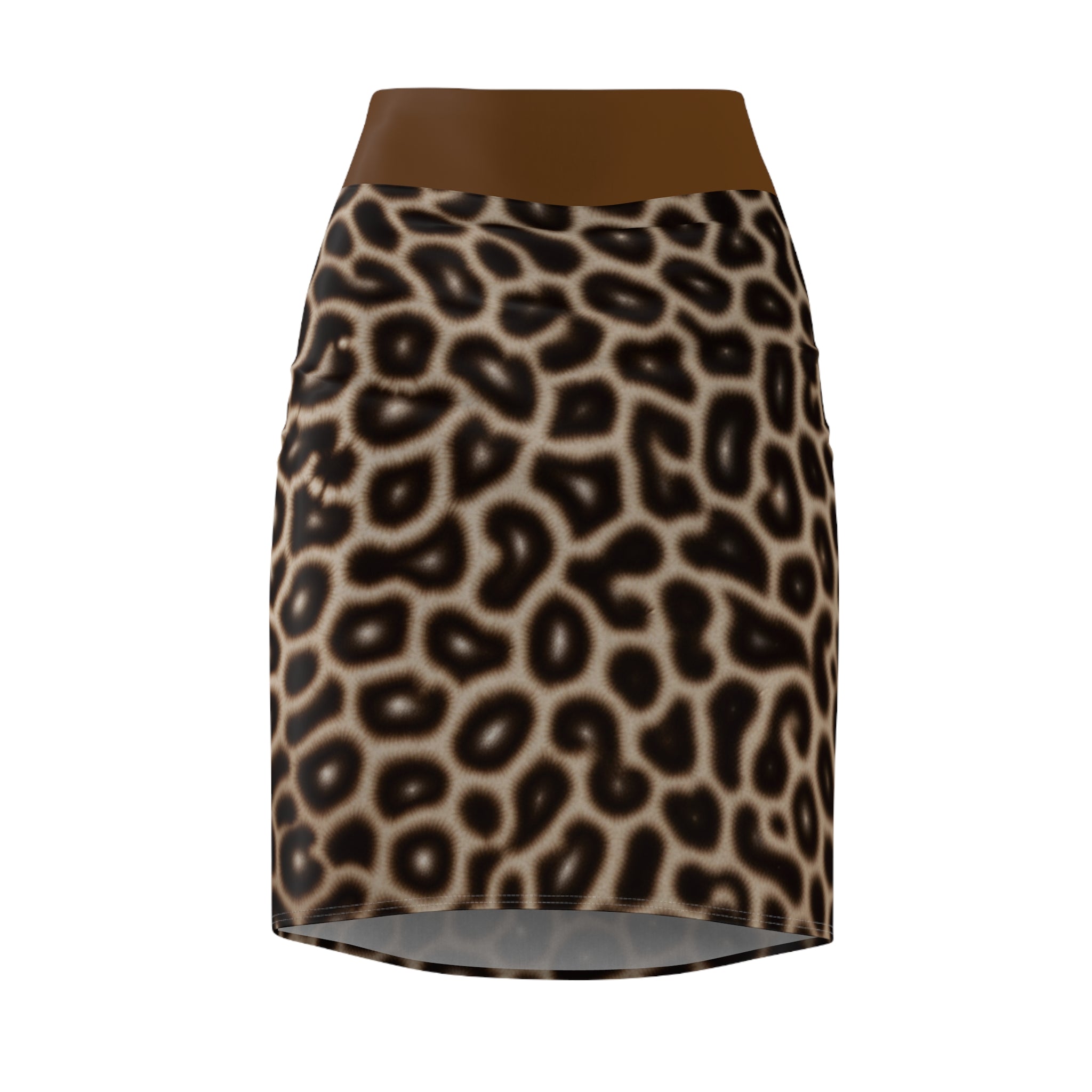 Leopard Print Pencil Skirt — Brown Animal Print Women's Skirt
