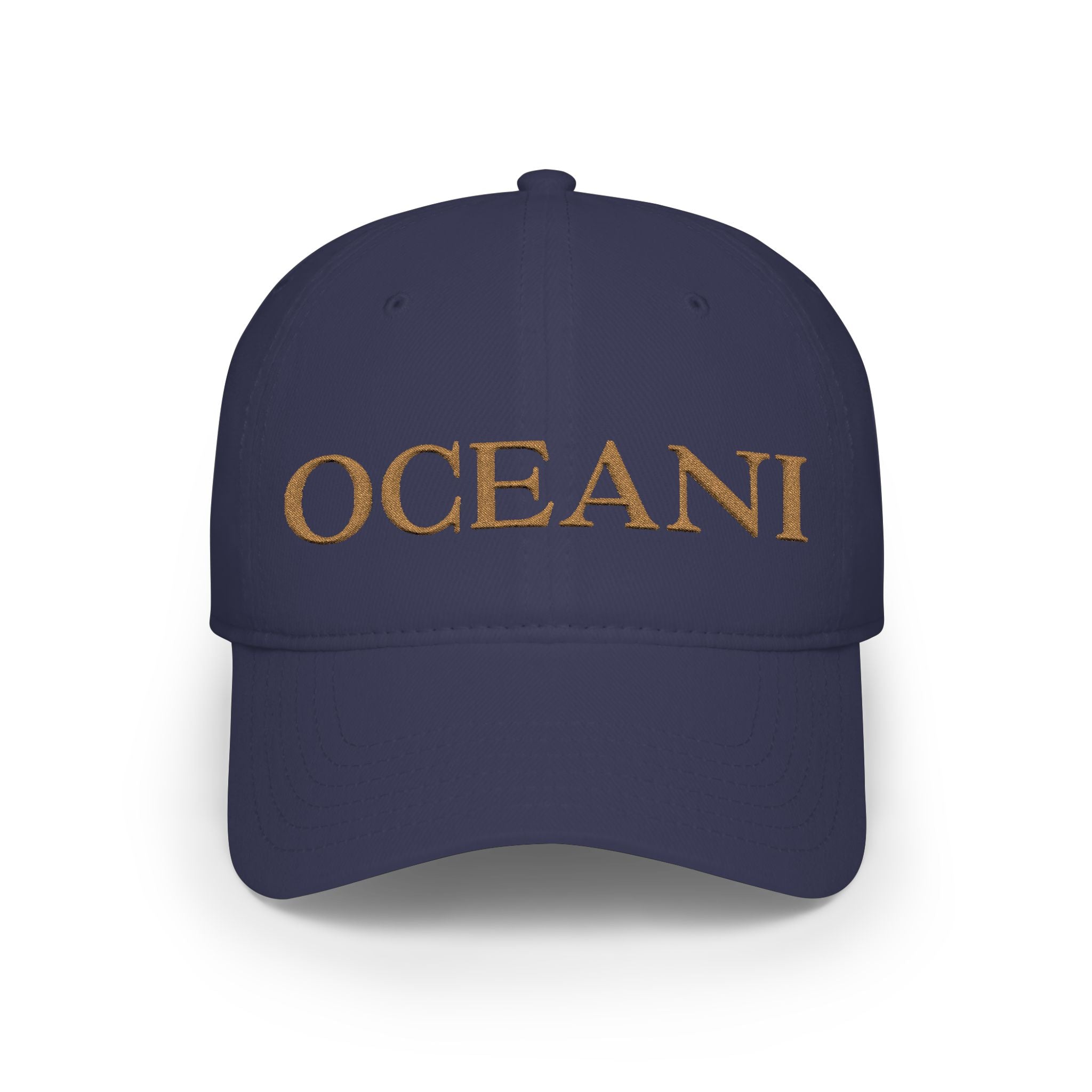 OCEANI Glitter Script Baseball Cap — Red Low-Profile Hat for Beach, Travel & Casual Wear