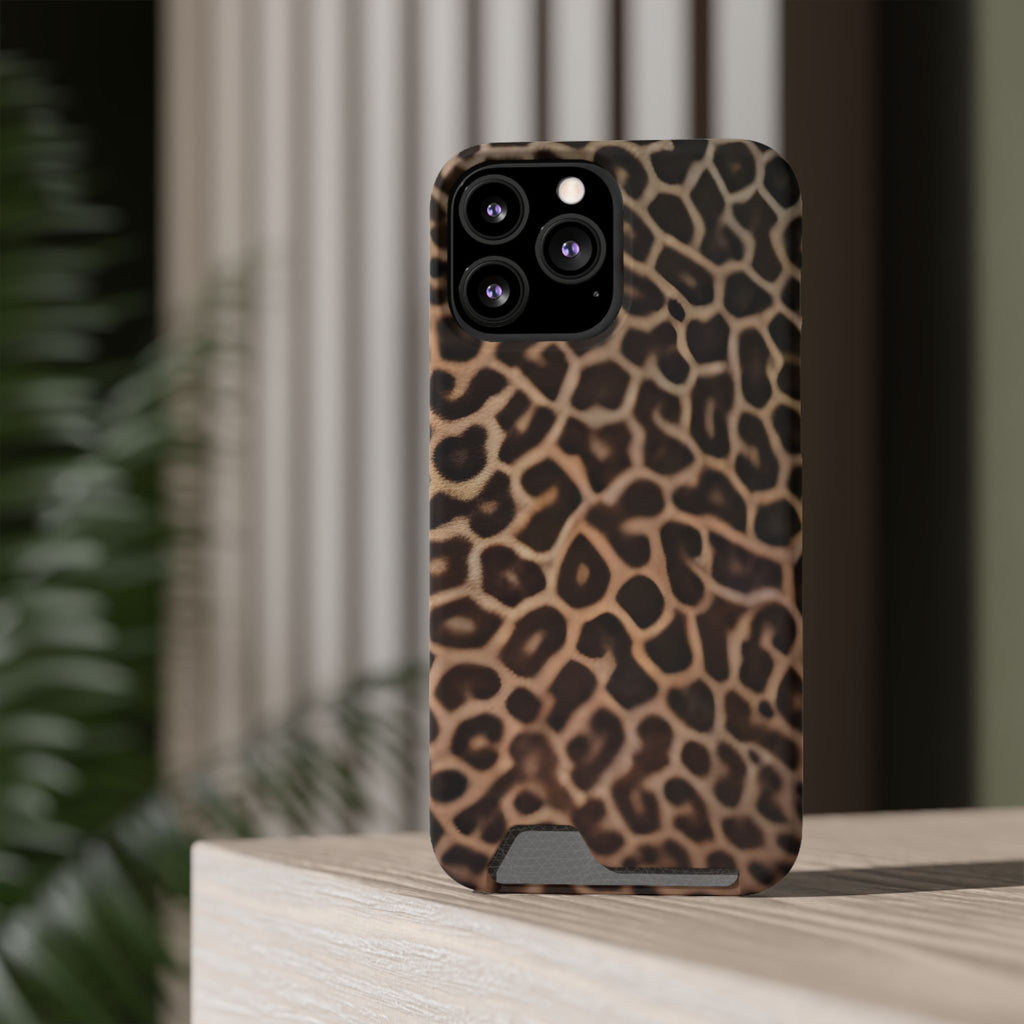 Leopard Print Phone Case With Card Holder