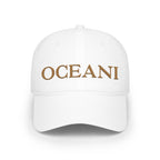 OCEANI Glitter Script Baseball Cap — Red Low-Profile Hat for Beach, Travel & Casual Wear