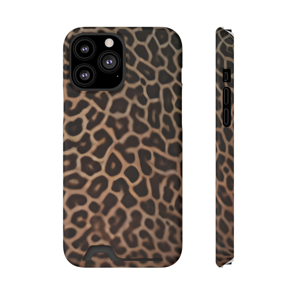 Leopard Print Phone Case With Card Holder