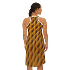 Golden Sand Dunes Racerback Dress — Beachy Textured Print AOP