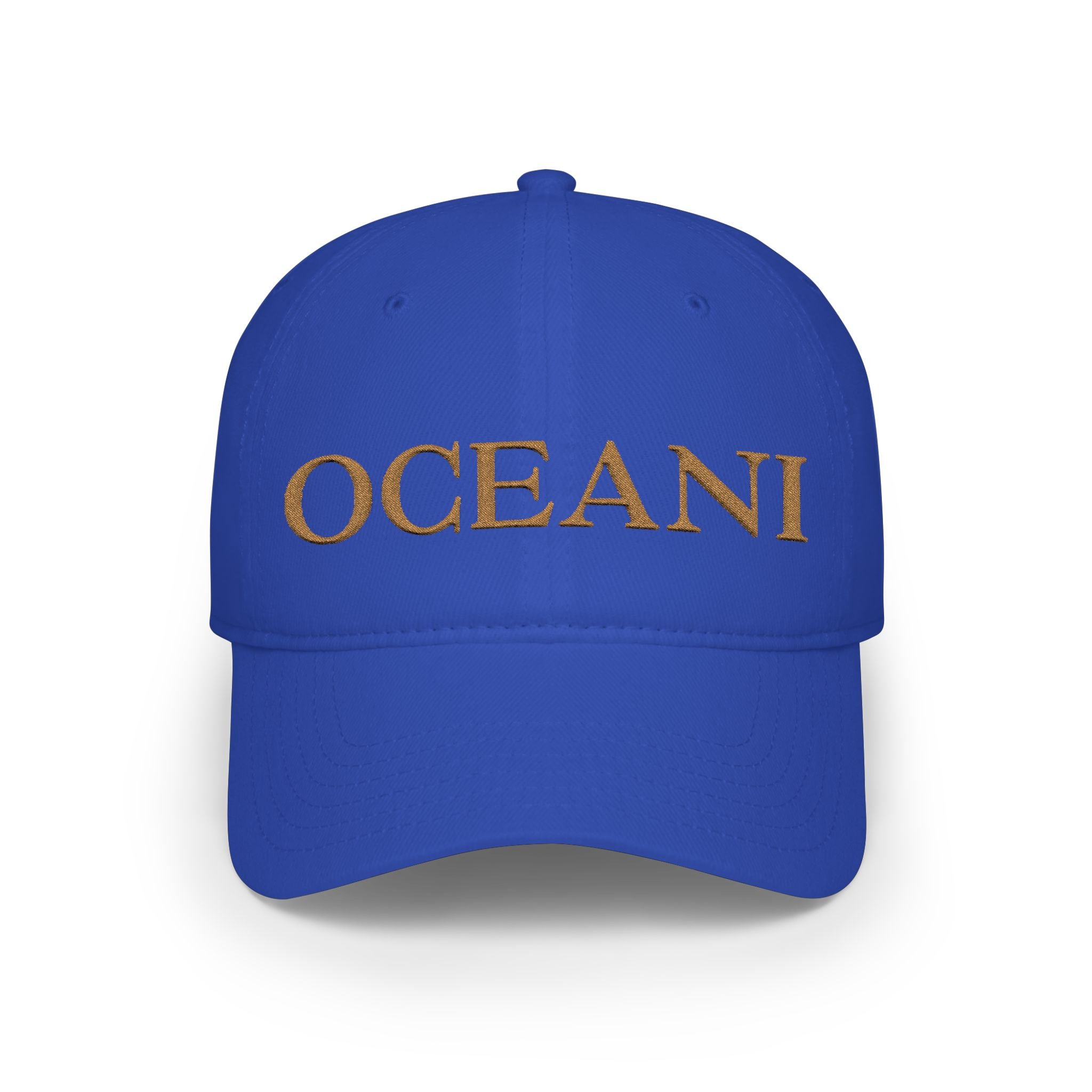 OCEANI Glitter Script Baseball Cap — Red Low-Profile Hat for Beach, Travel & Casual Wear