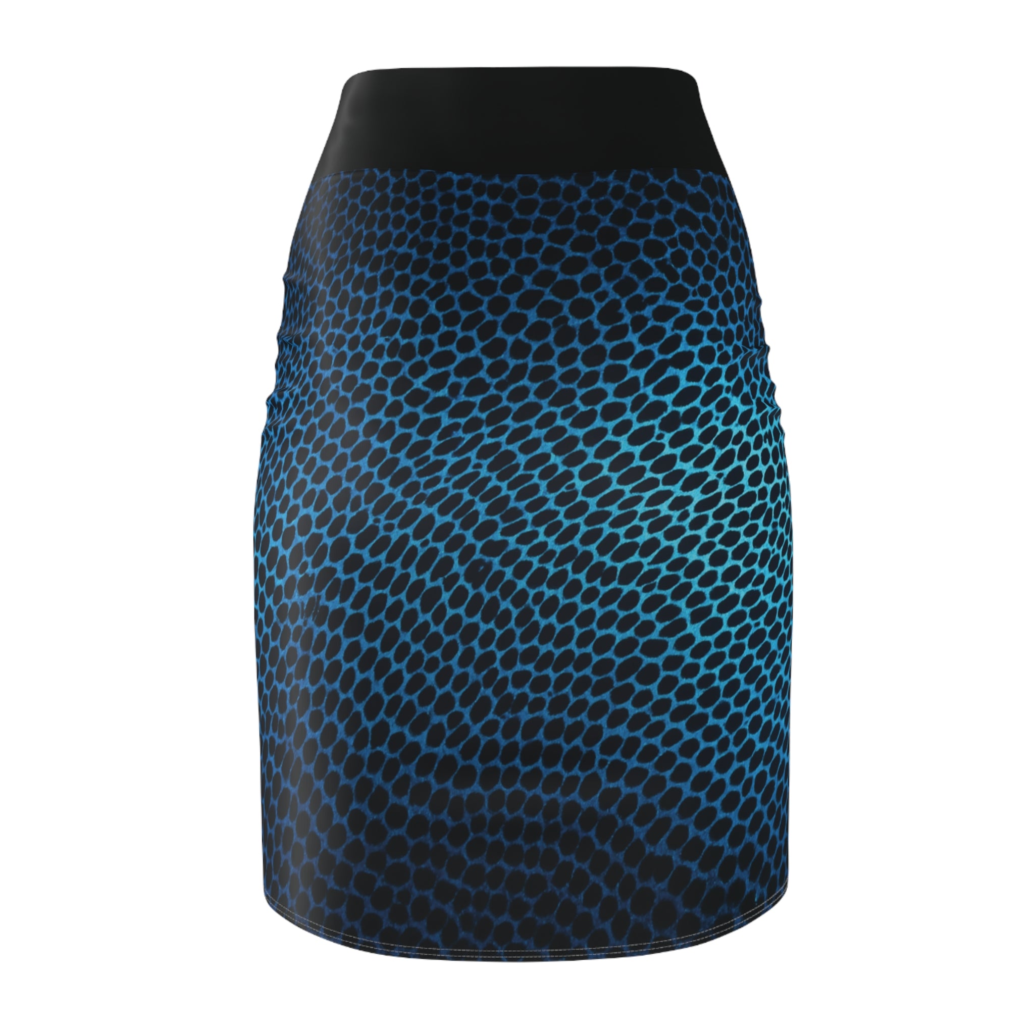 Blue Honey Comb Pencil Skirt