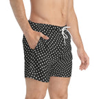 Black Retro Polka Dot Swim Trunks