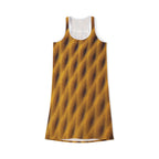 Golden Sand Dunes Racerback Dress — Beachy Textured Print AOP