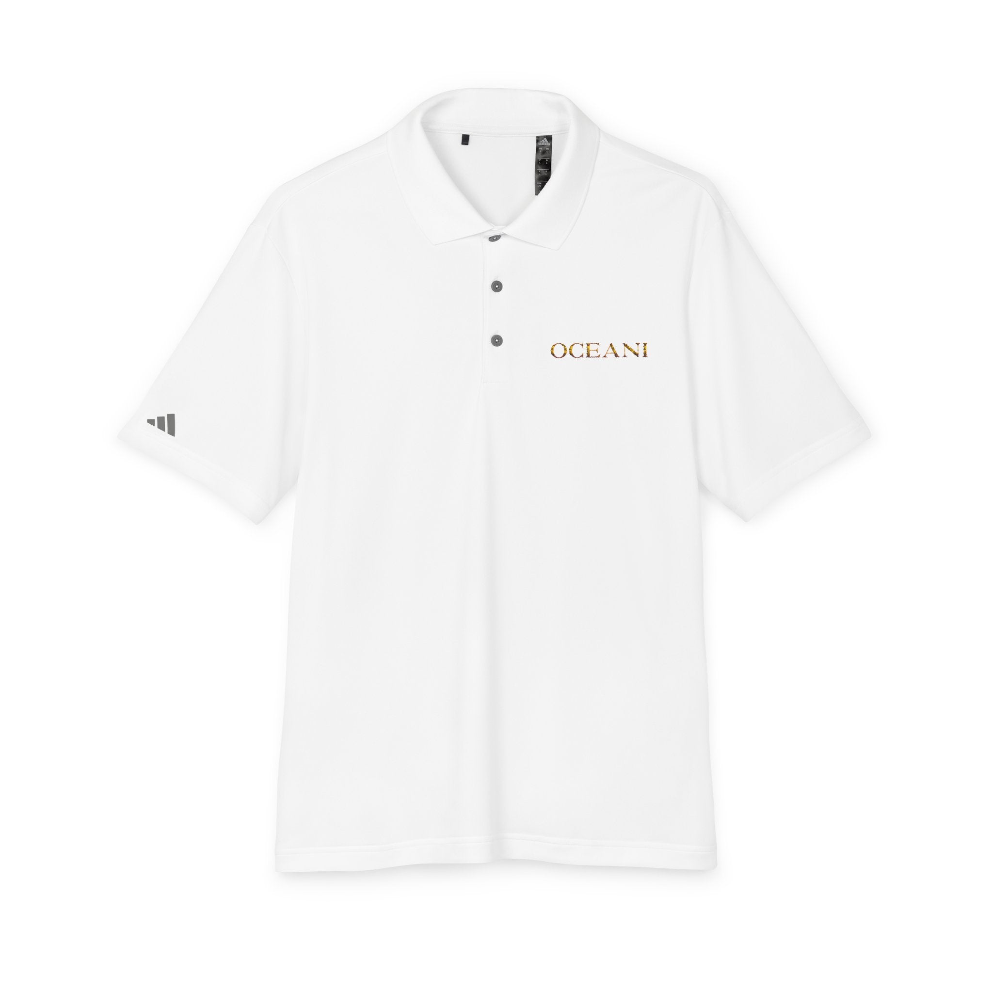 Classic White Performance Polo — 'OCEANE' Embroidered Chest
