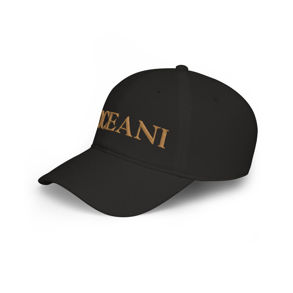OCEANI Glitter Script Baseball Cap — Red Low-Profile Hat for Beach, Travel & Casual Wear