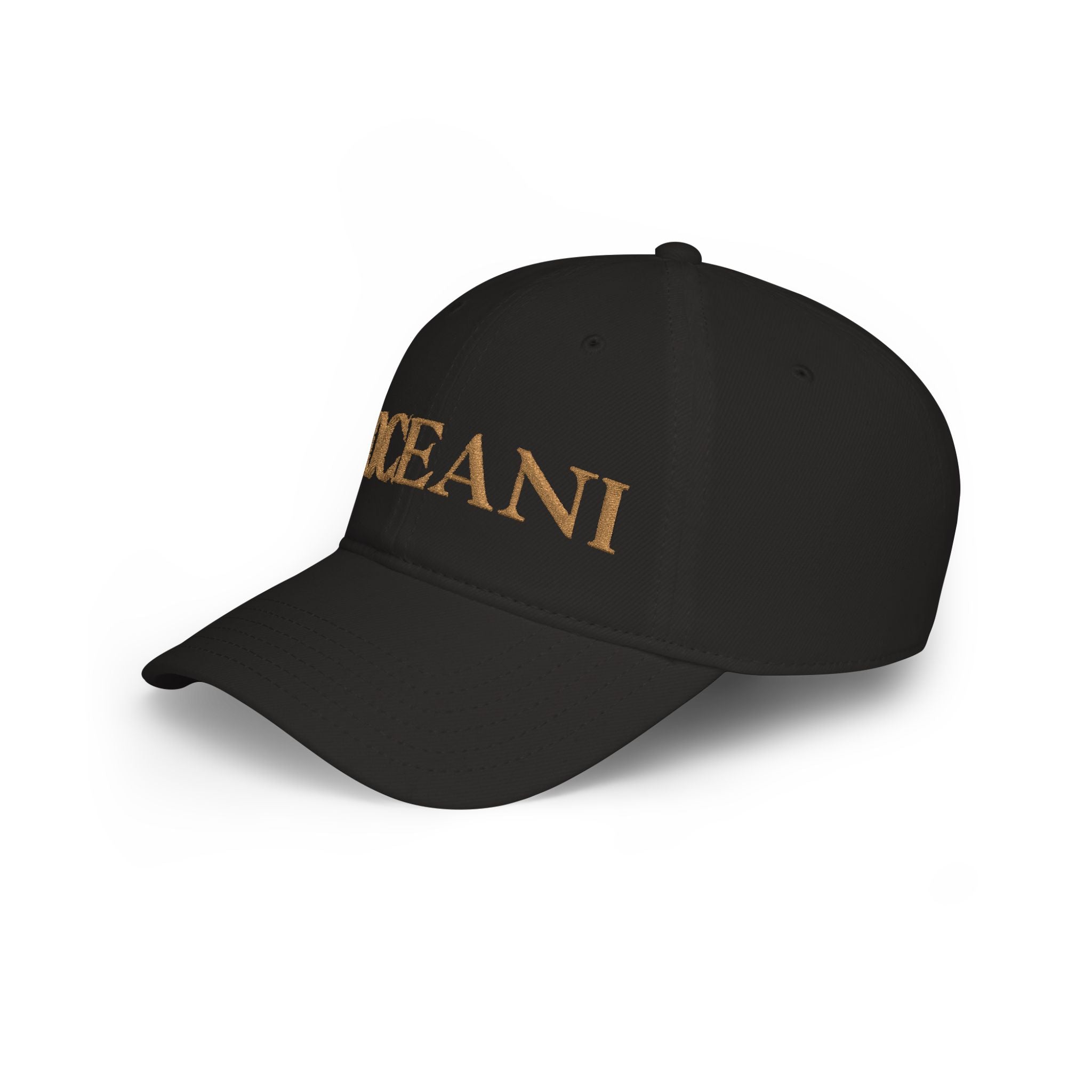 OCEANI Glitter Script Baseball Cap — Red Low-Profile Hat for Beach, Travel & Casual Wear