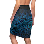 Blue Honey Comb Pencil Skirt