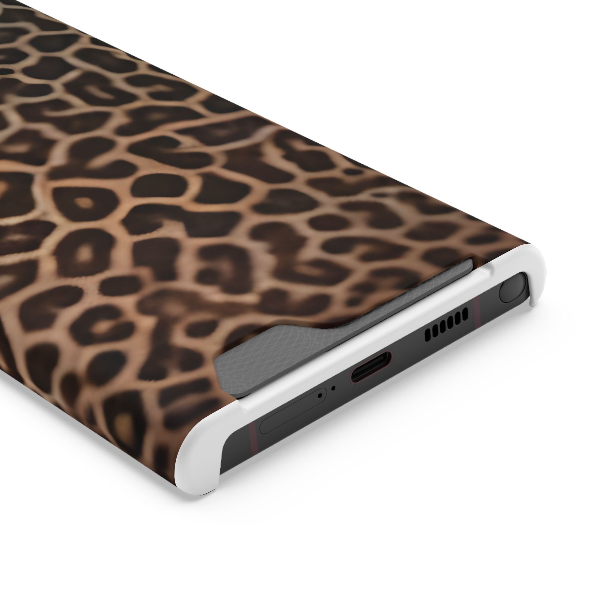 Leopard Print Phone Case With Card Holder