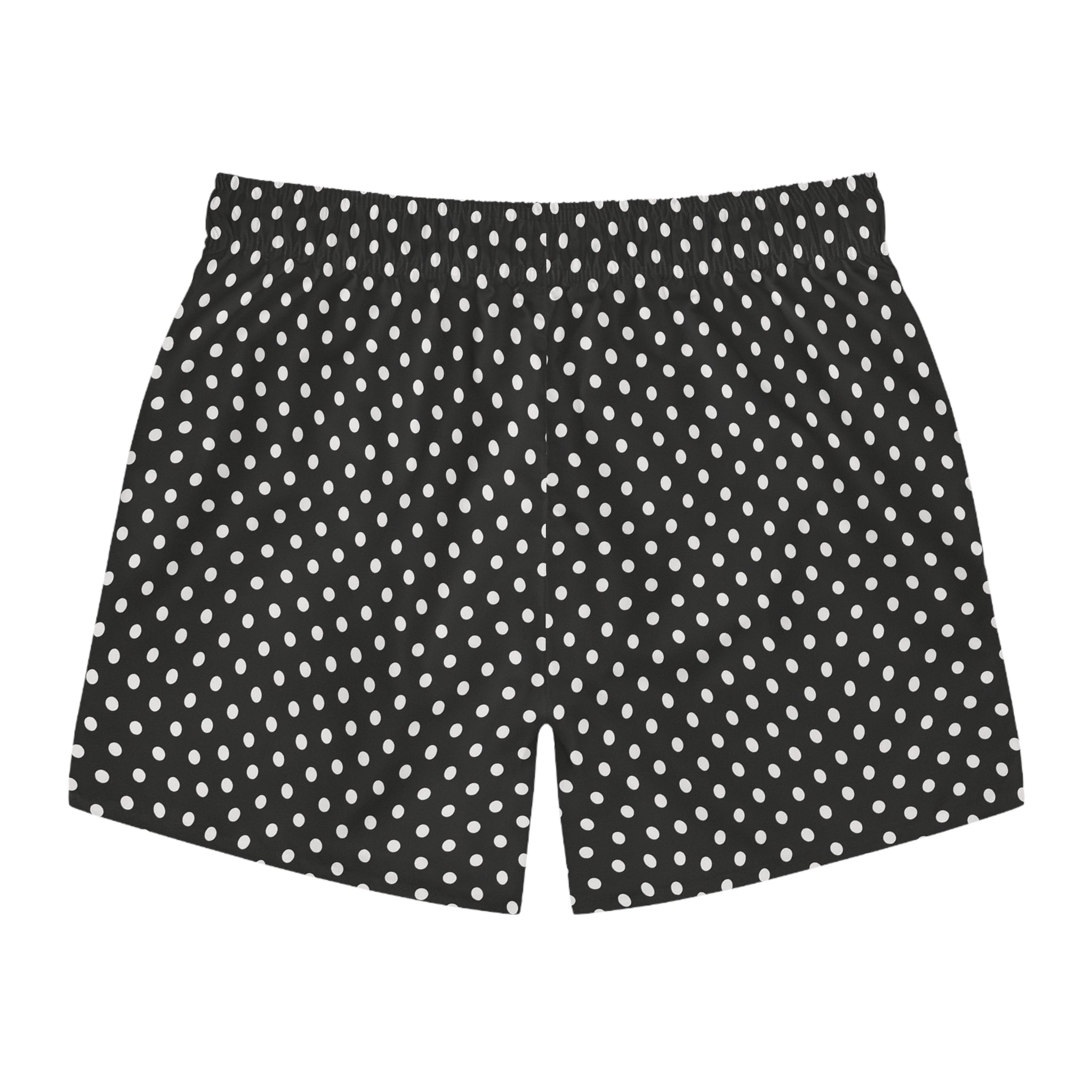 Black Retro Polka Dot Swim Trunks