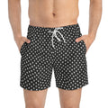 Black Retro Polka Dot Swim Trunks