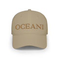 OCEANI Glitter Script Baseball Cap — Red Low-Profile Hat for Beach, Travel & Casual Wear