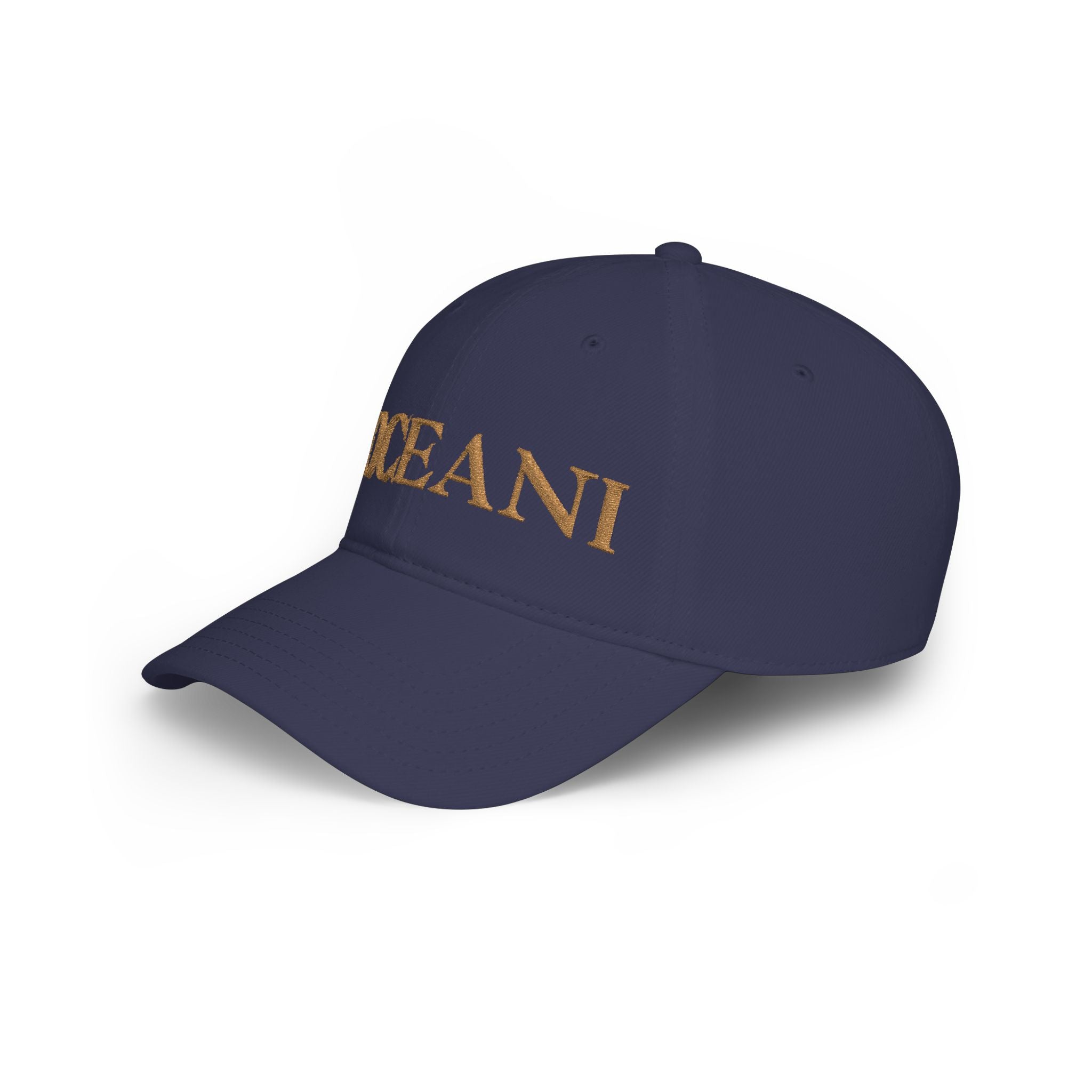 OCEANI Glitter Script Baseball Cap — Red Low-Profile Hat for Beach, Travel & Casual Wear