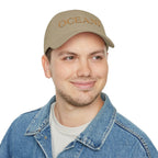 OCEANI Glitter Script Baseball Cap — Red Low-Profile Hat for Beach, Travel & Casual Wear