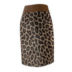 Leopard Print Pencil Skirt — Brown Animal Print Women's Skirt
