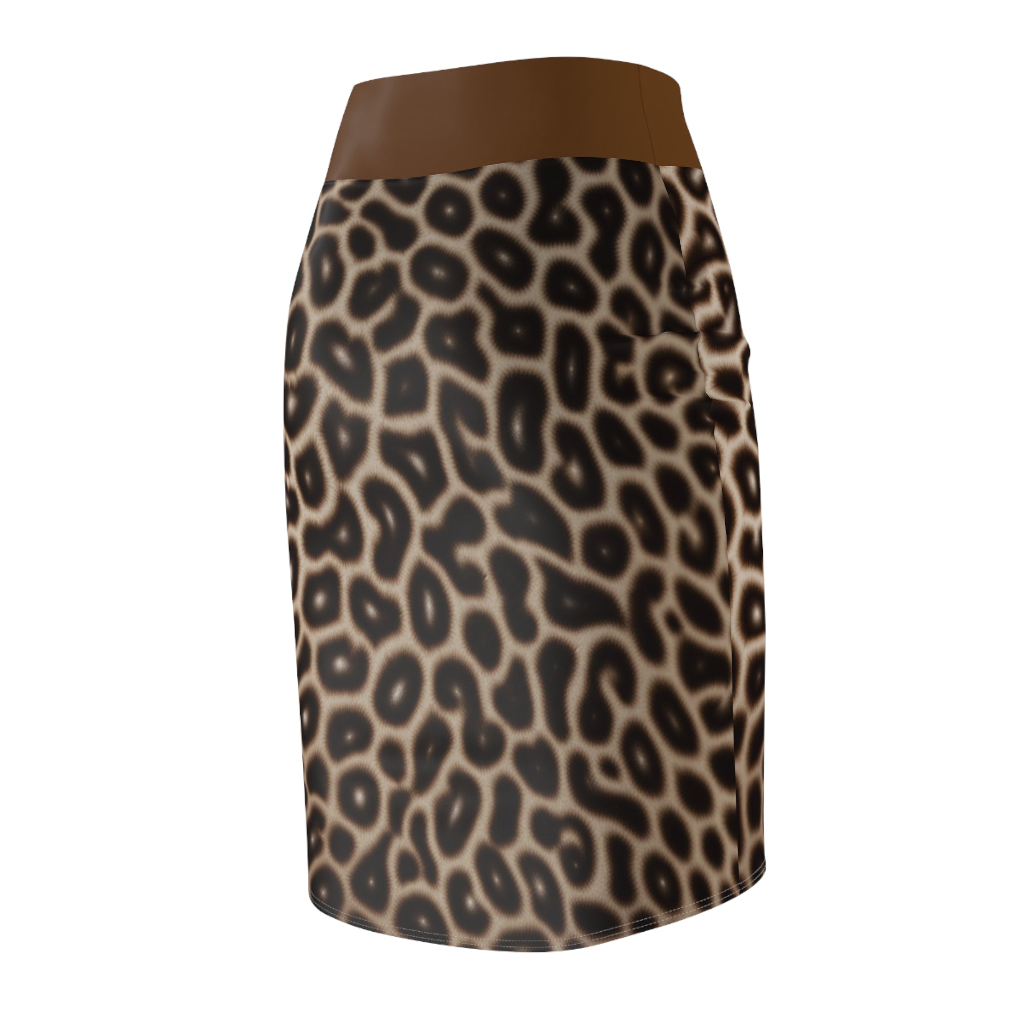 Leopard Print Pencil Skirt — Brown Animal Print Women's Skirt