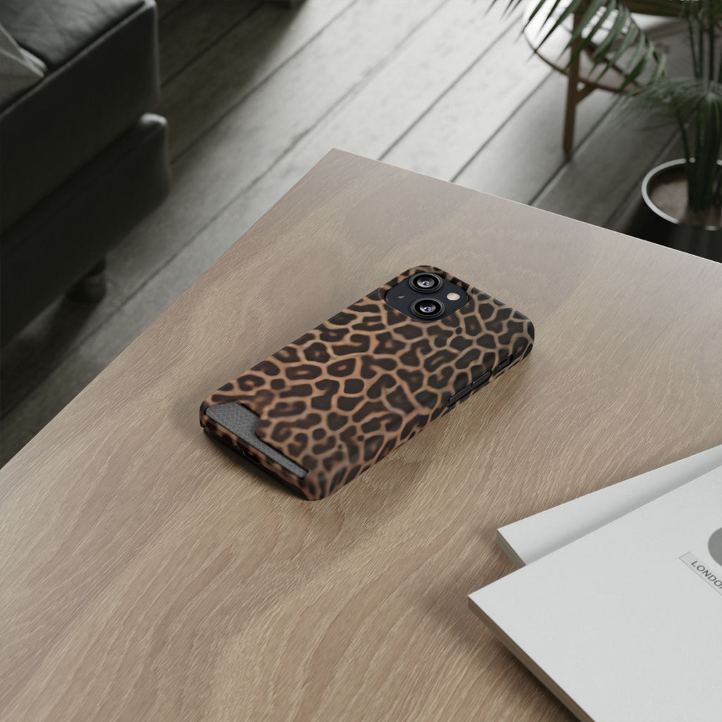 Leopard Print Phone Case With Card Holder