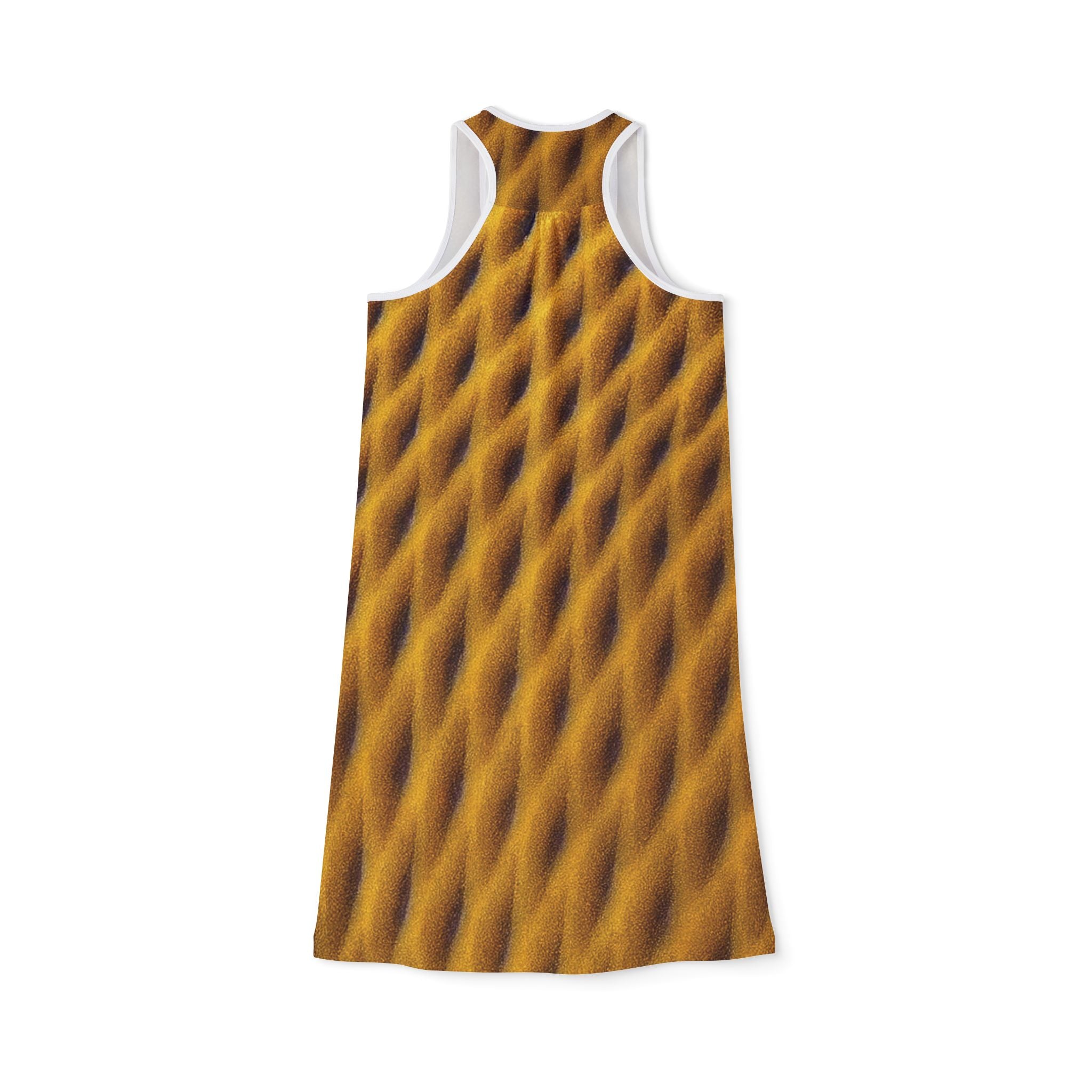 Golden Sand Dunes Racerback Dress — Beachy Textured Print AOP