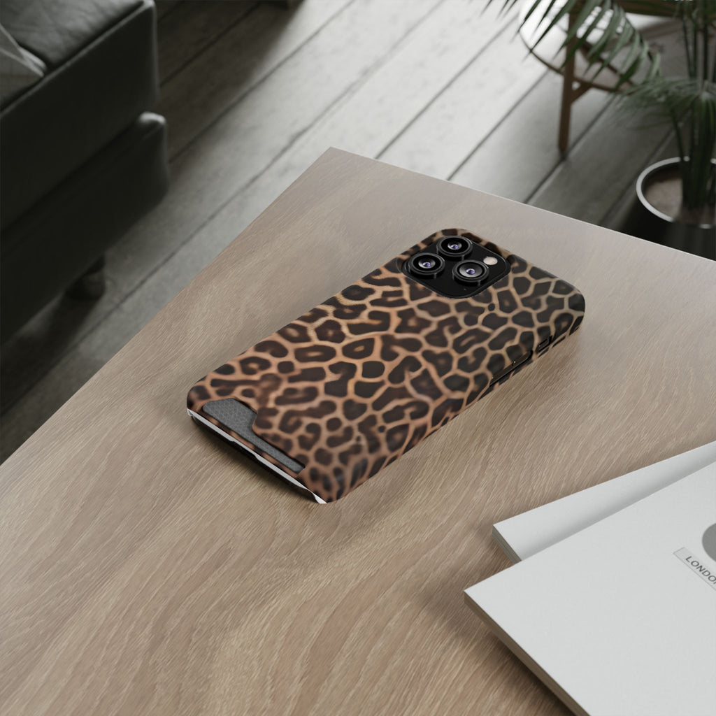 Leopard Print Phone Case With Card Holder