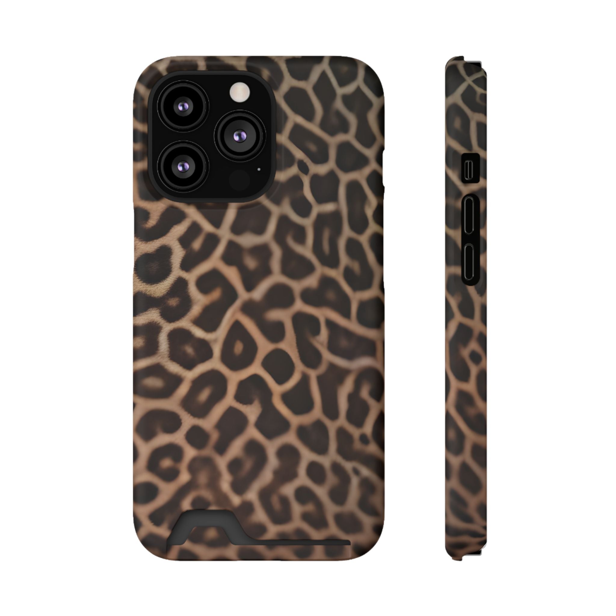 Leopard Print Phone Case With Card Holder