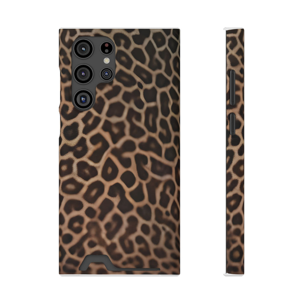 Leopard Print Phone Case With Card Holder