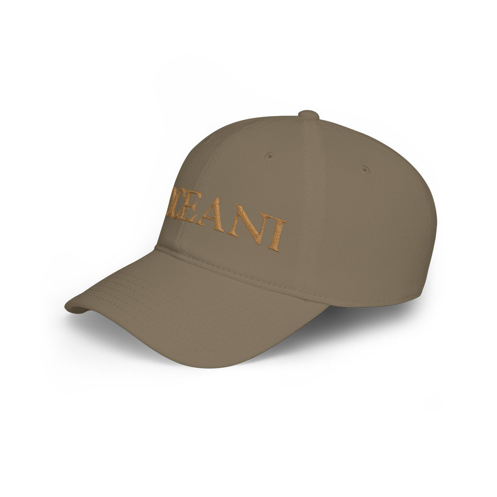 OCEANI Glitter Script Baseball Cap — Red Low-Profile Hat for Beach, Travel & Casual Wear