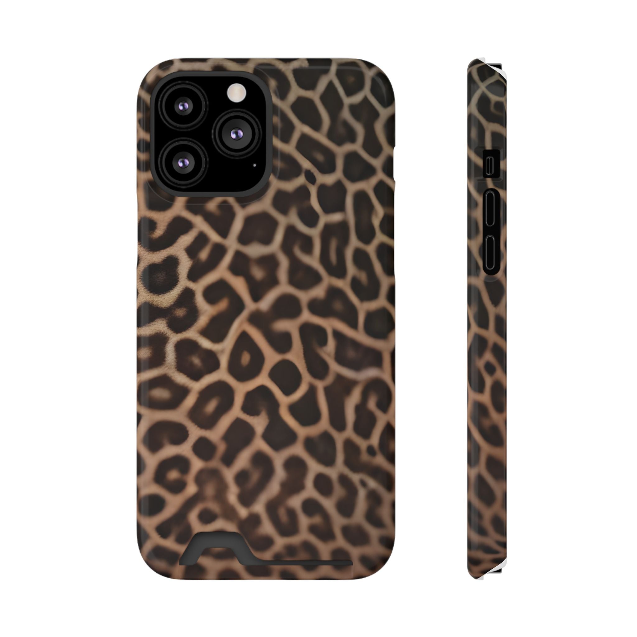 Leopard Print Phone Case With Card Holder