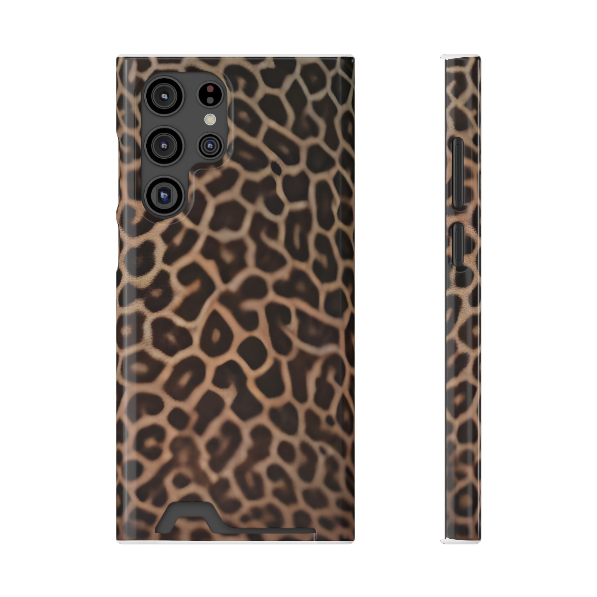 Leopard Print Phone Case With Card Holder