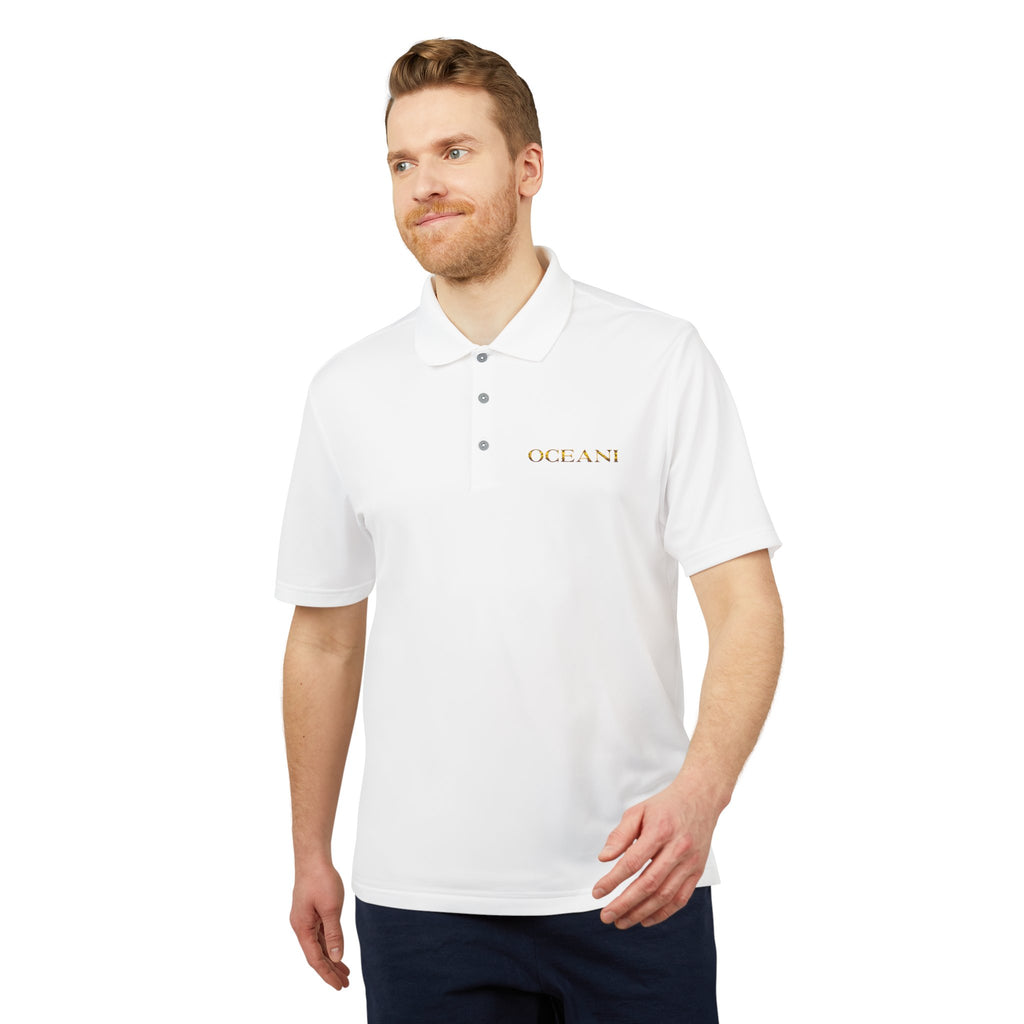 Classic White Performance Polo — 'OCEANE' Embroidered Chest