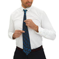 Blue Honeycomb Pattern Necktie – Modern Geometric Dress Tie