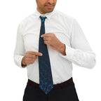Blue Honeycomb Pattern Necktie – Modern Geometric Dress Tie