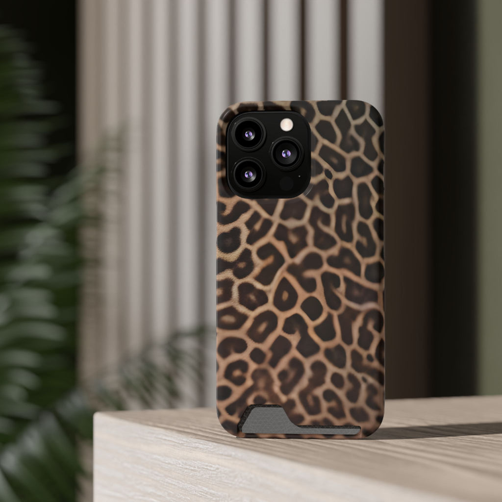 Leopard Print Phone Case With Card Holder