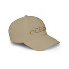 OCEANI Glitter Script Baseball Cap — Red Low-Profile Hat for Beach, Travel & Casual Wear
