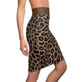 Leopard Print Pencil Skirt — Brown Animal Print Women's Skirt