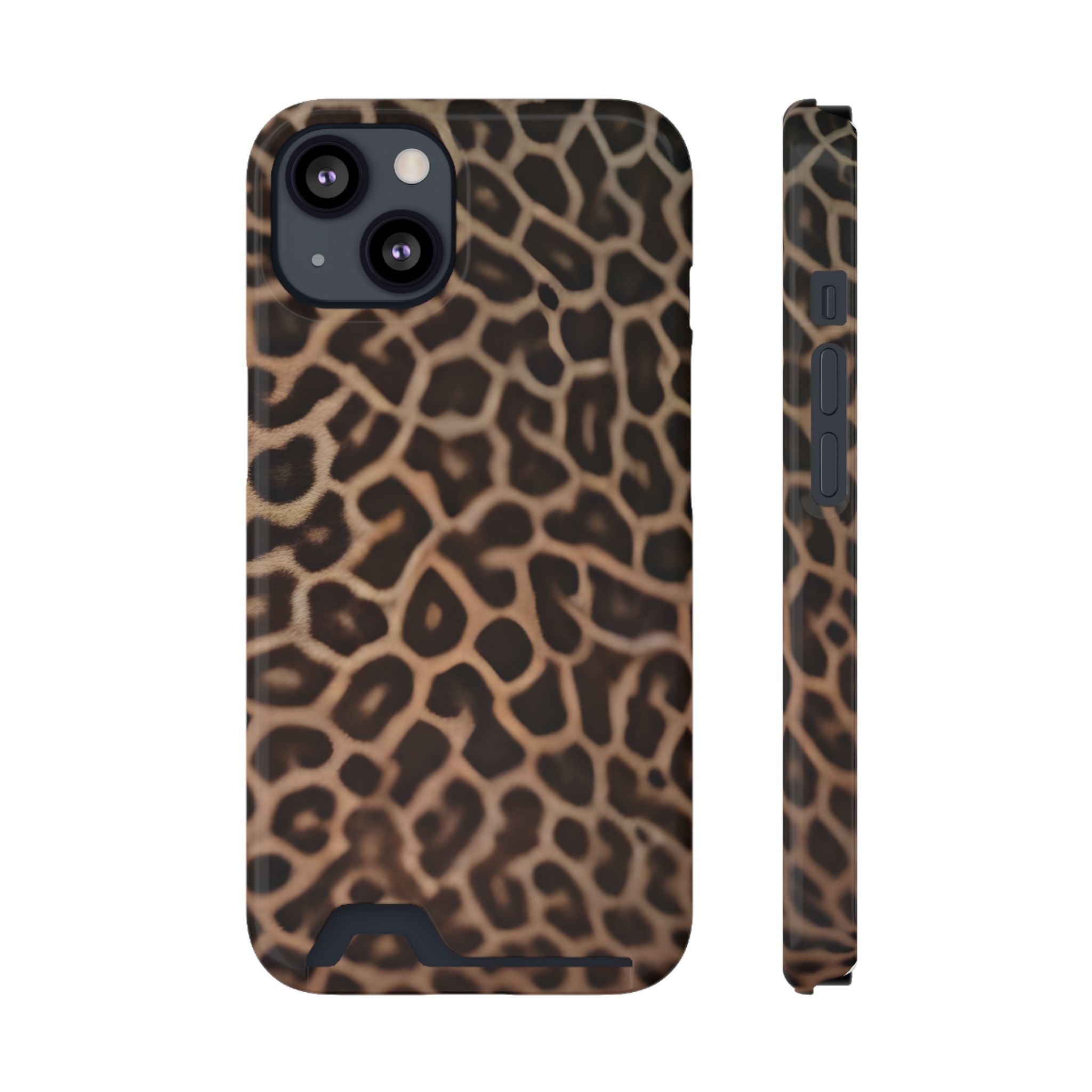 Leopard Print Phone Case With Card Holder