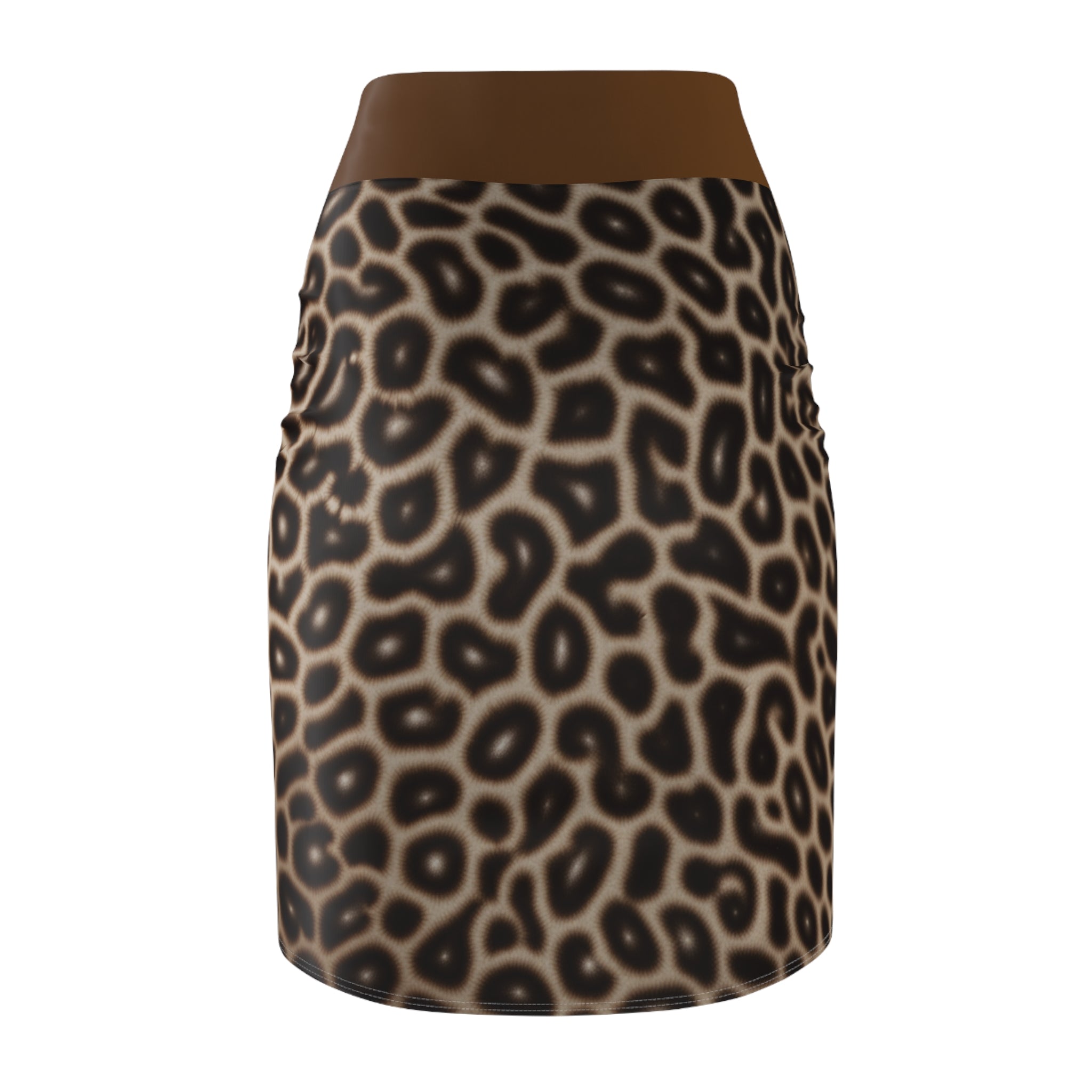 Leopard Print Pencil Skirt — Brown Animal Print Women's Skirt