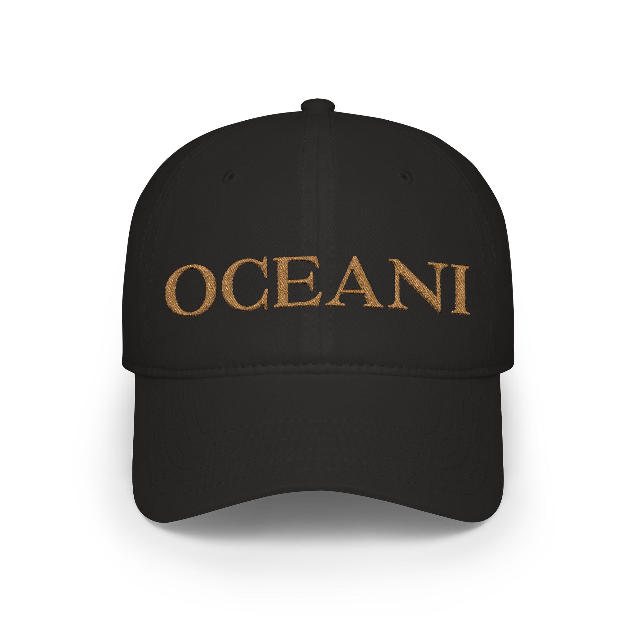 OCEANI Glitter Script Baseball Cap — Red Low-Profile Hat for Beach, Travel & Casual Wear