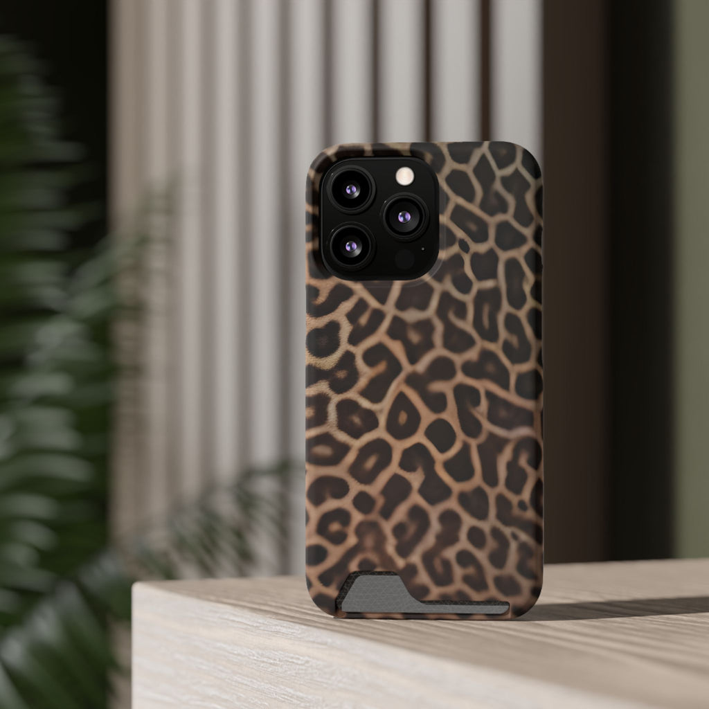 Leopard Print Phone Case With Card Holder