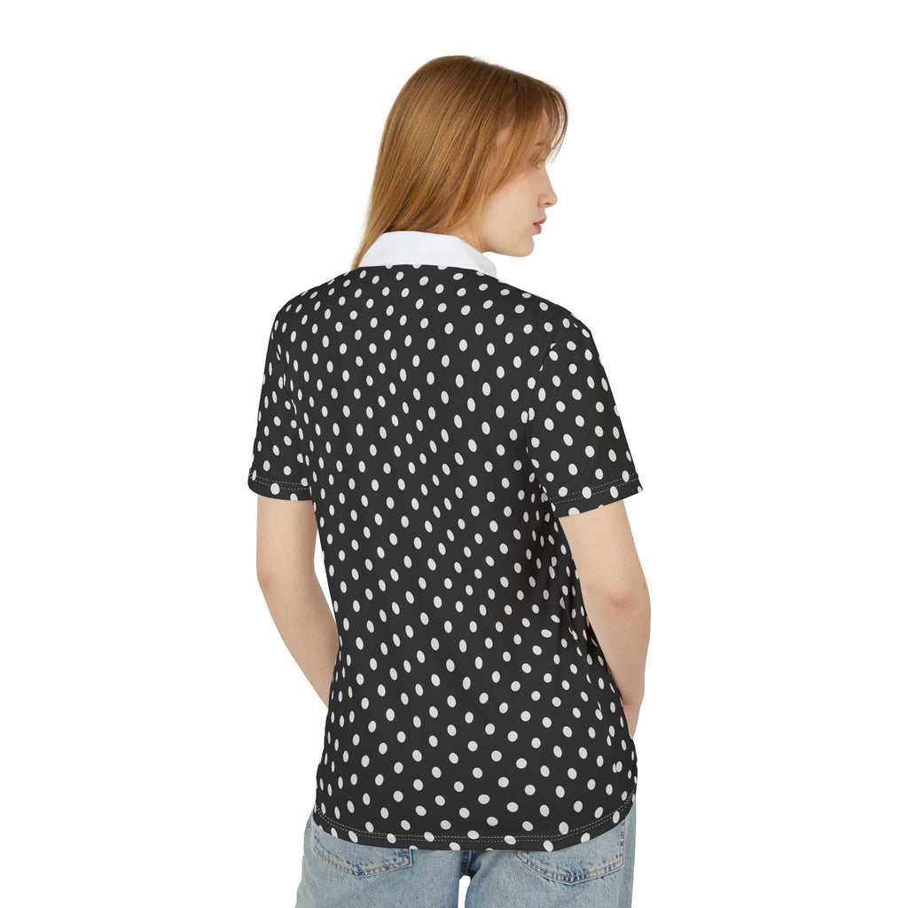 Black Polka Dot Polo Shirt