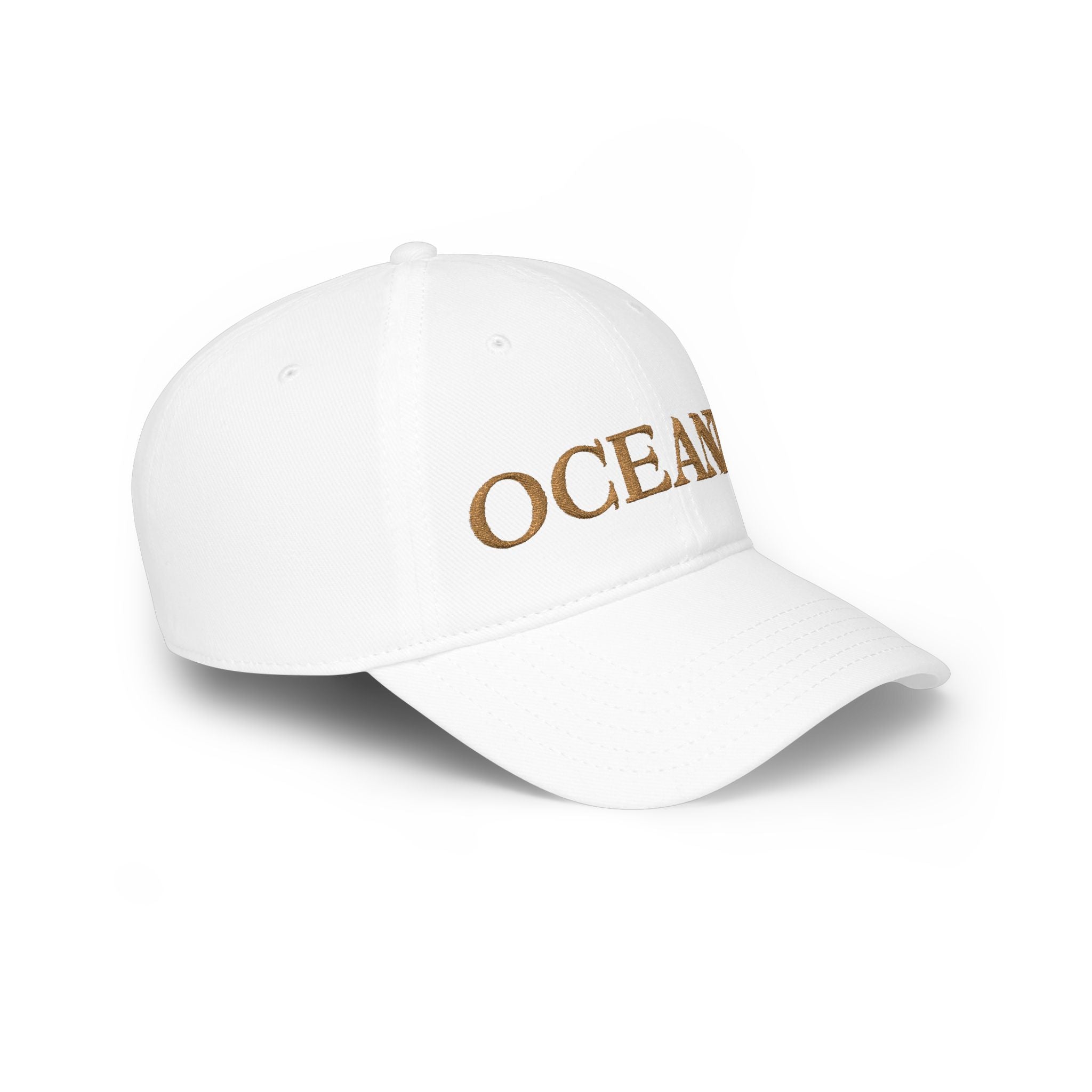 OCEANI Glitter Script Baseball Cap — Red Low-Profile Hat for Beach, Travel & Casual Wear