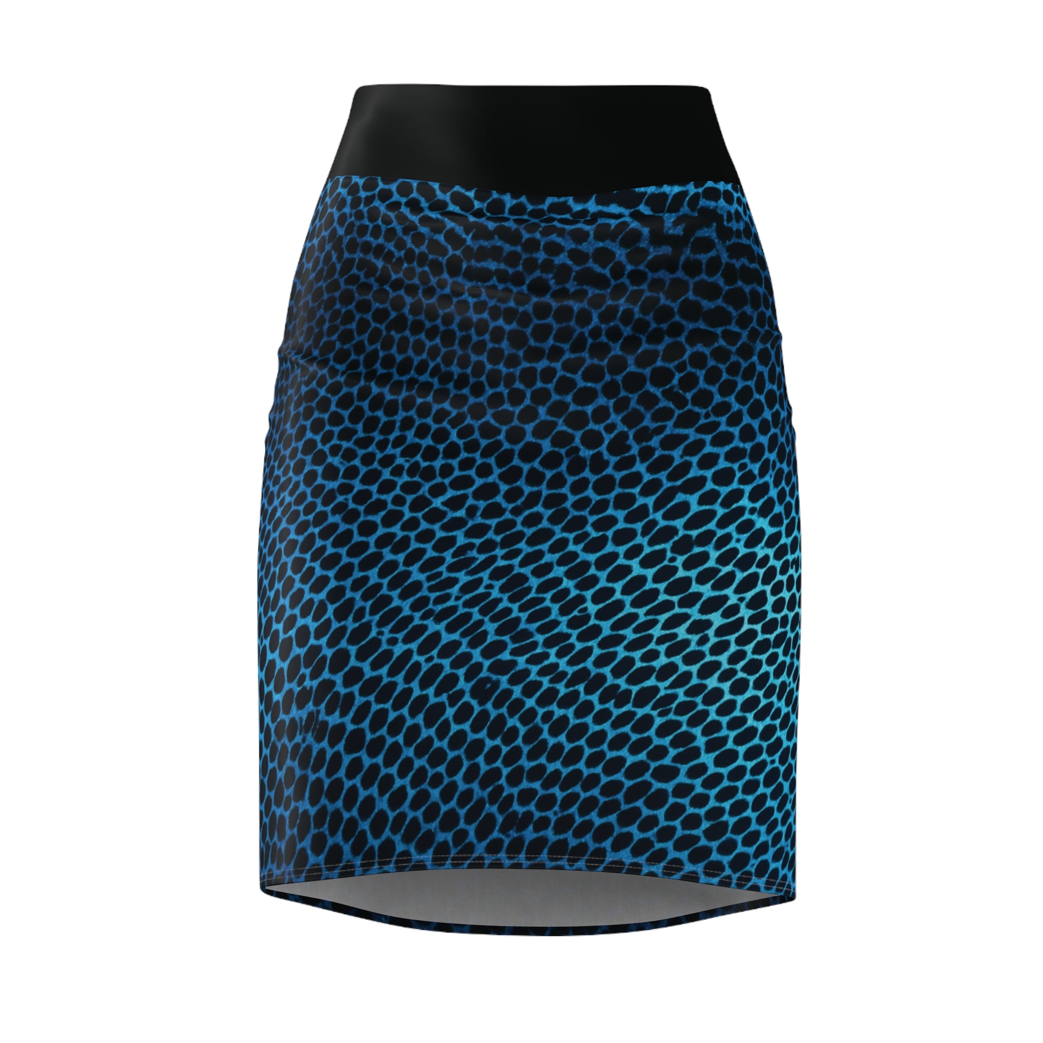 Blue Honey Comb Pencil Skirt