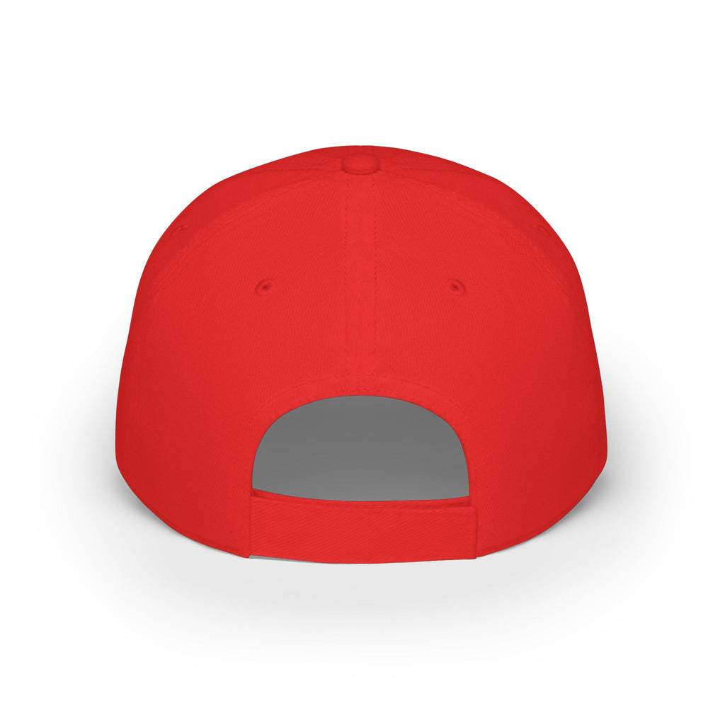 OCEANI Glitter Script Baseball Cap — Red Low-Profile Hat for Beach, Travel & Casual Wear
